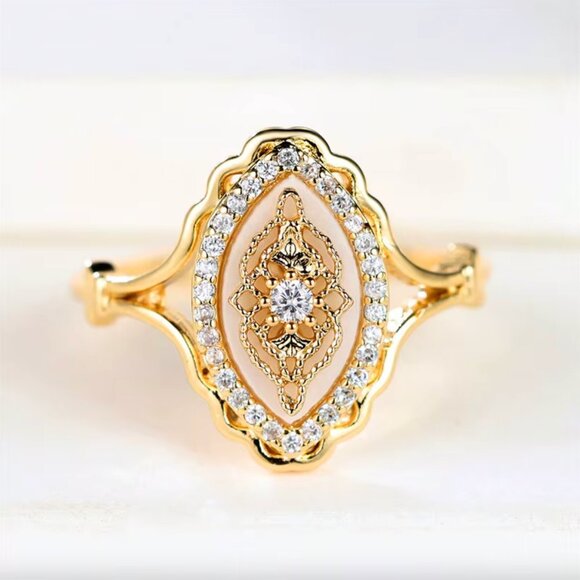 14k Yellow Gold Diamond Ring Band - Picture 4 of 5